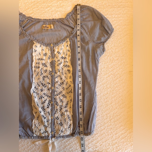 Hollister blue and white striped cap sleeve top - Picture 6 of 6